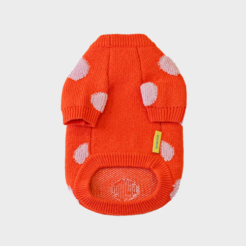 Polka Dot Jacquard Knit Dog Sweater – Cozy Pet Pullover for Small Dogs | Chihuahua, Pomeranian & Maltese