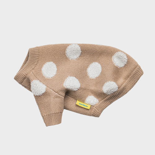 Polka Dot Jacquard Knit Dog Sweater – Cozy Pet Pullover for Small Dogs | Chihuahua, Pomeranian & Maltese