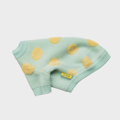 Polka Dot Jacquard Knit Dog Sweater – Cozy Pet Pullover for Small Dogs | Chihuahua, Pomeranian & Maltese