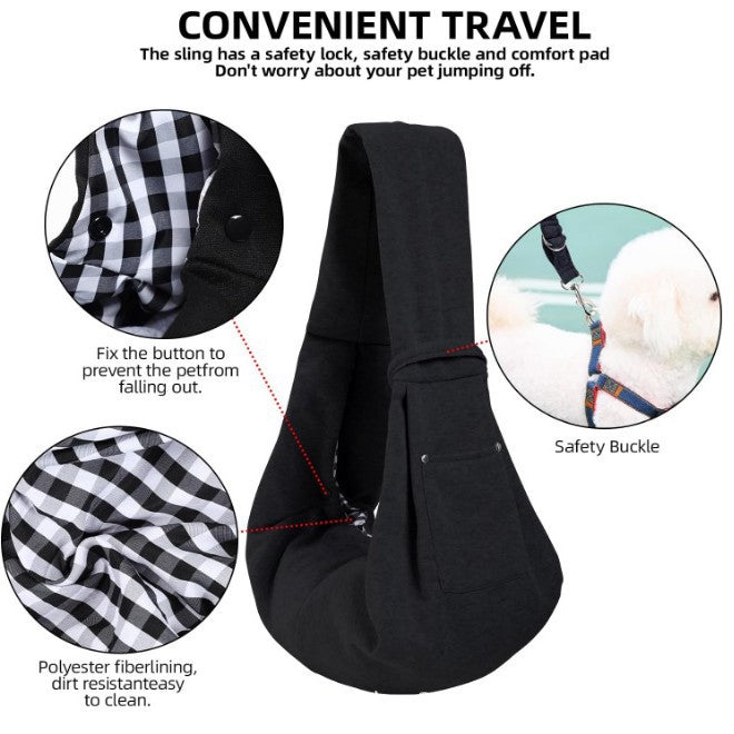 Pet Sling Carrier Bag – Hands-Free Dog & Cat Shoulder Bag for Small Medium Pets