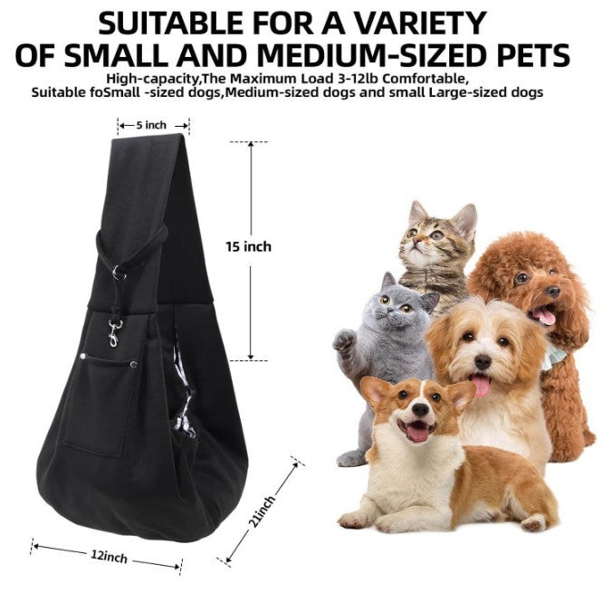 Pet Sling Carrier Bag – Hands-Free Dog & Cat Shoulder Bag for Small Medium Pets