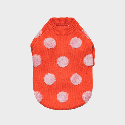 Polka Dot Jacquard Knit Dog Sweater – Cozy Pet Pullover for Small Dogs | Chihuahua, Pomeranian & Maltese