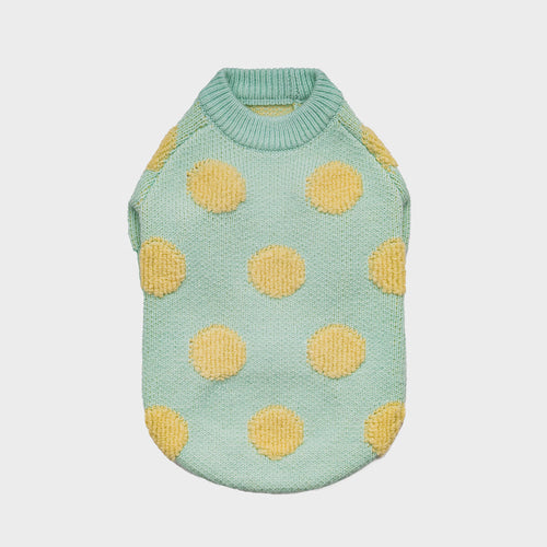 Polka Dot Jacquard Knit Dog Sweater – Cozy Pet Pullover for Small Dogs | Chihuahua, Pomeranian & Maltese