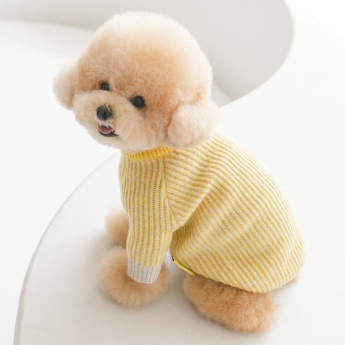 Marled Knit Dog Sweater – Soft Ribbed Pet Pullover for Small Dogs | Chihuahua, Pomeranian & Maltese