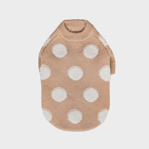 Polka Dot Jacquard Knit Dog Sweater – Cozy Pet Pullover for Small Dogs | Chihuahua, Pomeranian & Maltese